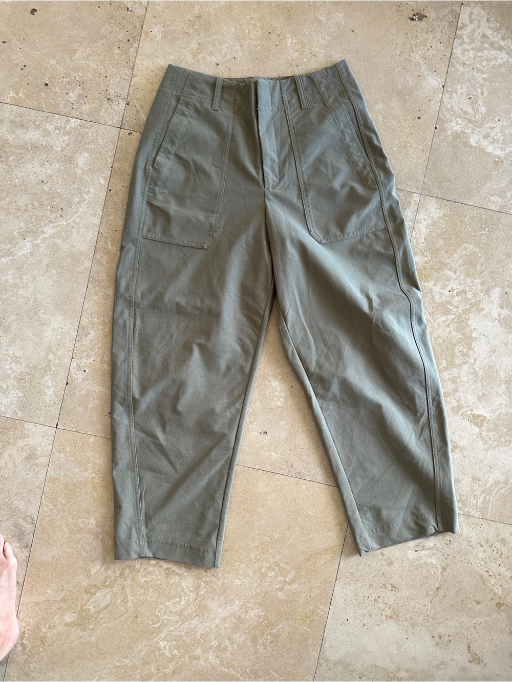 Athleta Olive Utility Chinos with Front Patch Pockets